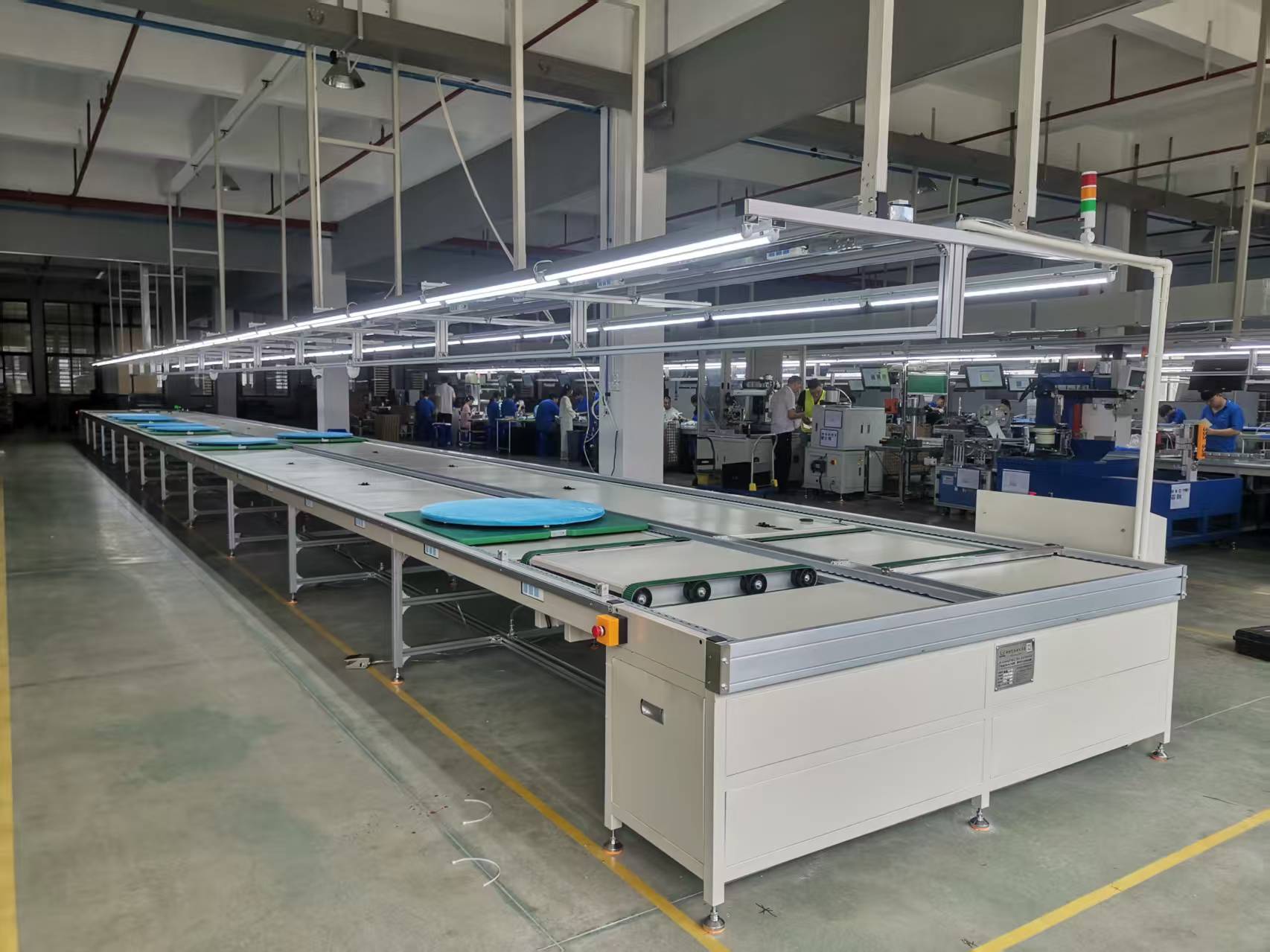 通讯电器生产用大型左右循环倍速链装配线工程已完成安装调试